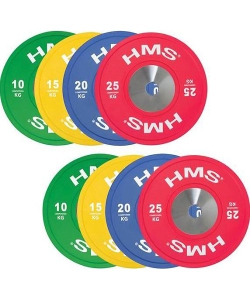 50 mm - Plieniniai svoriai padengti guma HMS: TBR PROFI RINKINYS OLIMPINIS BAMPERIŲ RINKINYS HMS