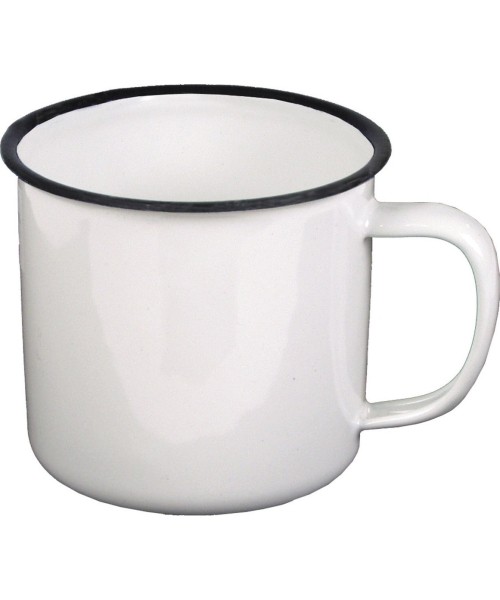 Canteens and Mugs FoxOutdoor: Emaliuotas puodelis MFH, balta-juoda, 350ml