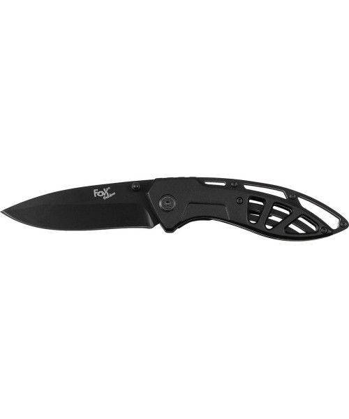 Hunting and Survival Knives FoxOutdoor: Jack Knife FoxOutdoor - Black, Perforated Metal Handle