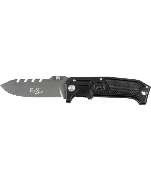 Medžiokliniai ir išgyvenimo peiliai FoxOutdoor: Peilis FoxOutdoor, juodas, metalinė rankena
