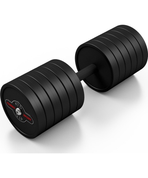 Gumuoti hanteliai Marbo Sport: Gumuotas hantelis Marbo - 47,5 kg, juodas