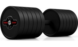 Rubber-coated dumbbell Marbo - 47,5 kg, black