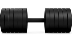 Rubber-coated dumbbell Marbo - 47,5 kg, black