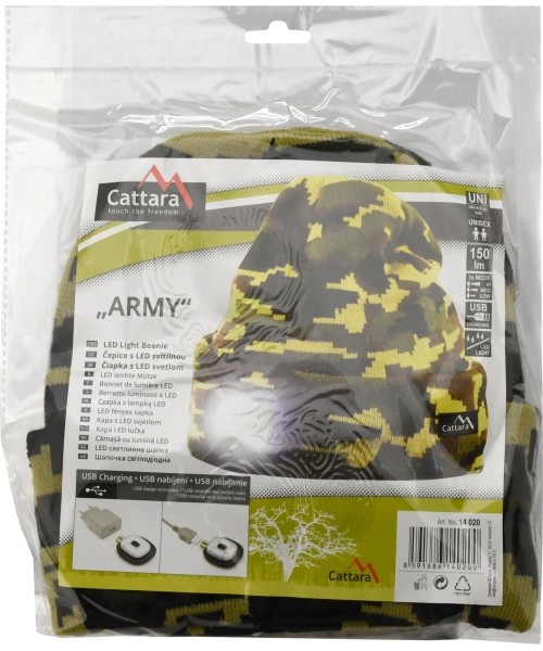 Cap with LED flashlight Cattara Army