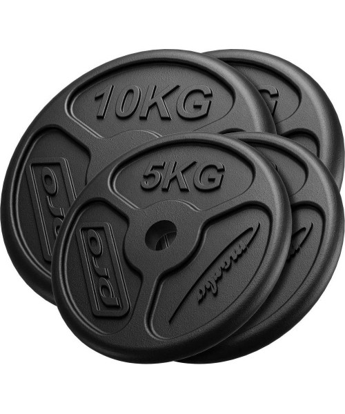 30 mm - Plieniniai svoriai Marbo Sport: Ketaus svorių rinkinys Marbo 30 kg (2x10kg + 2x5kg)