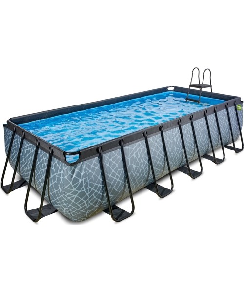 Viršžeminiai baseinai Exit: Baseinas EXIT Stone 540 x 250 x 122 cm su kopėtėlėmis ir pompa su smėlio filtru