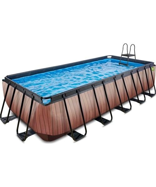 Viršžeminiai baseinai Exit: Baseinas EXIT Wood 540 x 250 x 122 cm su kopėtėlėmis ir pompa su smėlio filtru