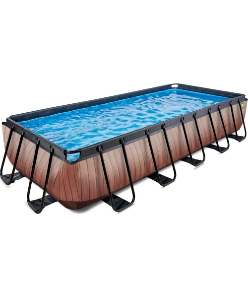 Karkasinis baseinas EXIT Wood 540x250x100 cm su filtravimo siurbliu, rudas
