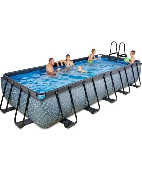 EXIT Stone pool 540x250x100cm with filter pump - grey