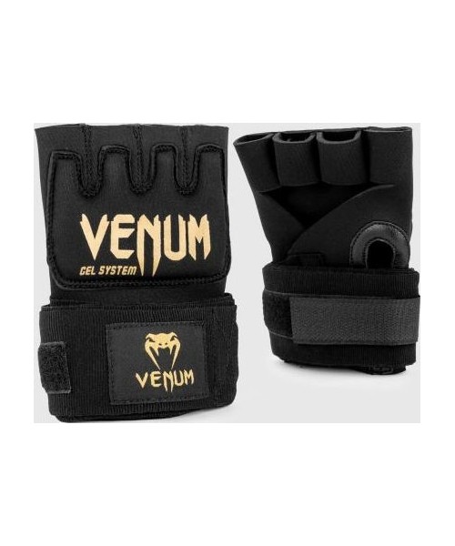 Bokso bintai ir popirštinės Venum: Popirštinės Venum Kontact Gel, juodos-auksinės