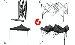 Tents Cattara: Švenčių palapinė žirklinė 3x3 m pilka VANDENSUOTVARUS