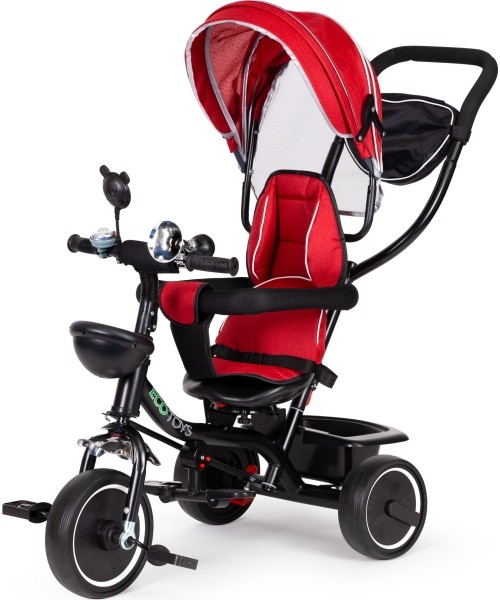 Children's Scooters Eco Toys: Triratukas su pasukama sėdyne Eco Toys, raudonas