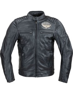 Men’s Leather Motorcycle Jacket W-TEC Black Heart Wings - Black