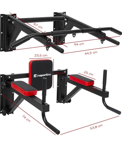 Cross Bars with Parallels inSPORTline: Prie sienos montuojamas skersinis ir lygiagretės inSPORTline Wallar