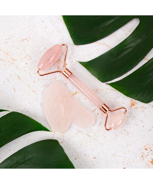 Face Roller & Gua Sha Set inSPORTline Rosado Pro