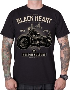 Marškinėliai BLACK HEART Motorcycle - Juoda