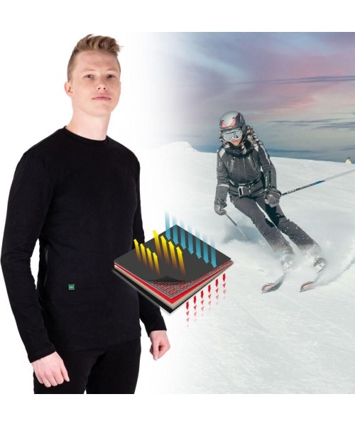 Men’s Heated T-Shirt W-TEC Insulong - Black