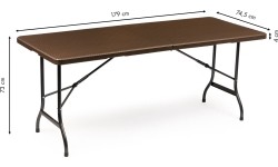 Tables ModernHOME: Sodo stalas ModernHOME, rudas, 180 cm