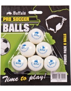 Table Soccer Balls Set Buffalo Pro, White, 6 pcs