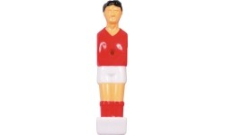 Aksesuarai žaidimo stalams Buffalo: Keičiamas stalo futbolo žaidėjas Buffalo, raudonas/baltas, 13 mm, 4 vnt