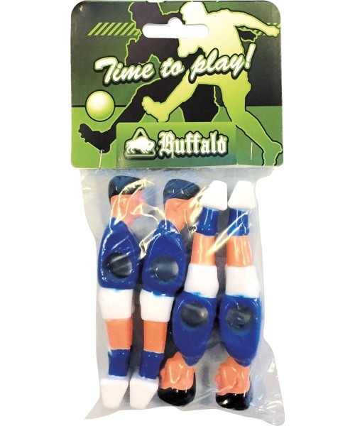 Aksesuarai žaidimo stalams Buffalo: Keičiamas stalo futbolo žaidėjas Buffalo, mėlynas / baltas, 13 mm, 4 vnt.