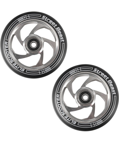 Spare Wheels for Scooters inSPORTline: Freestyle Scooter Wheels inSPORTline, 110mm, 2pcs., Black-Silver