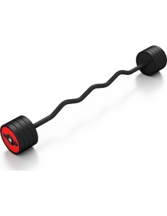 Fiksuoto svorio guminis lenktas štangos grifas Marbo Sport, 35 kg, raudonas