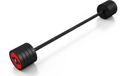 Fixed Weight Rubber Barbell Marbo Sport, 45kg, Red