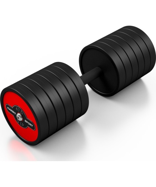 Gumuoti hanteliai Marbo Sport: Gumuotas hantelis Marbo Sport, raudonas, 47,5 kg