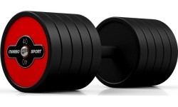 Rubberised Dumbbell Marbo, 40kg, Red