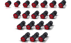 Rubberised Dumbbell Marbo, 40kg, Red