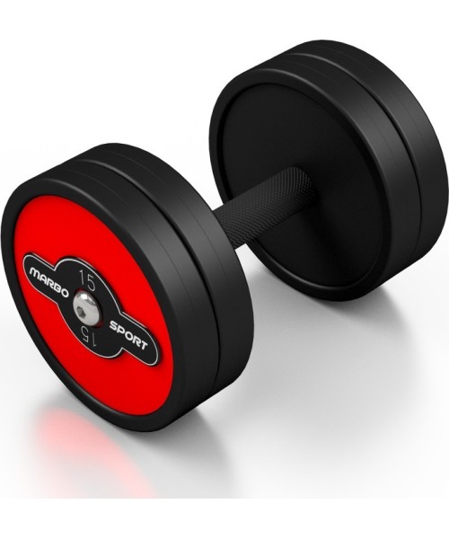 Rubber Dumbbells Marbo Sport: Gumuotas hantelis Marbo, 15kg, raudonas