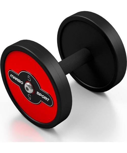 Rubber Dumbbells Marbo Sport: Rubber Coated Dumbbell Marbo Sport, Red, 5 kg