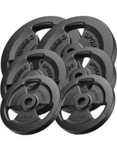 Cast Iron Weights Set Marbo, 60kg / 2x15kg + 2x10kg + 2x5 kg