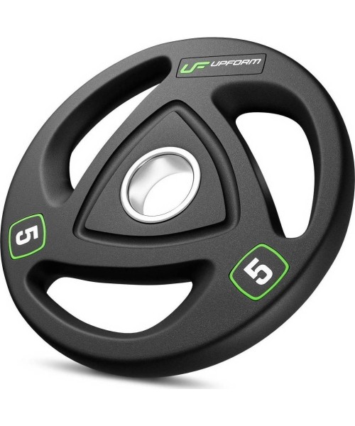 50 mm - Plieniniai svoriai padengti guma UpForm: Gumuotas olimpinis svoris UpForm HQ, 5 kg