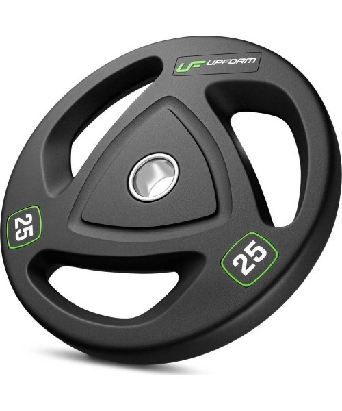 50 mm - Plieniniai svoriai padengti guma UpForm: Gumuotas olimpinis svoris UpForm HQ, 25 kg