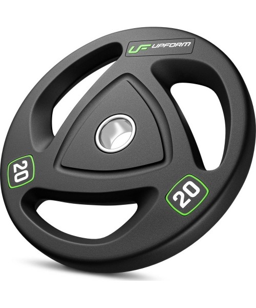 50 mm - Plieniniai svoriai padengti guma UpForm: Gumuotas olimpinis svoris UpForm HQ, 20 kg