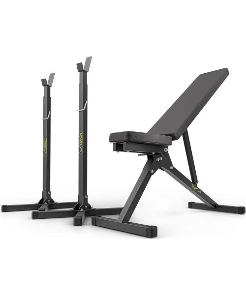 Štangų ir pritupimų stovai SmartGym: Treniruoklių komplektas (treniruočių suoliukas + štangos stovas) SmartGym Fitness Access...