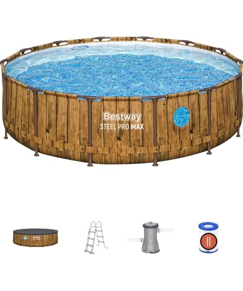 Above Ground Pools Bestway: 14FT 427x107cm plieninis PRO MAX BESTWAY baseino rėmas