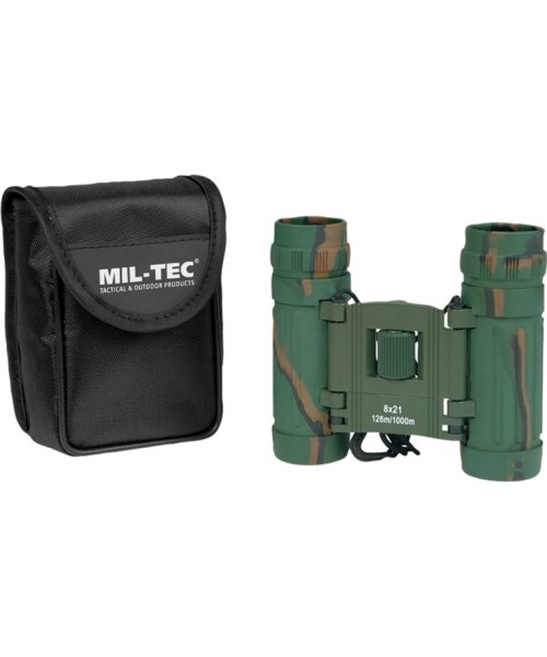 Stovyklavimo aksesuarai MIL-TEC: CAMO COLLAPSIBLE BINOCULAR 8X21