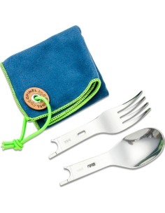 Spoon and fork attachment for Opinel Picnic Plus knife