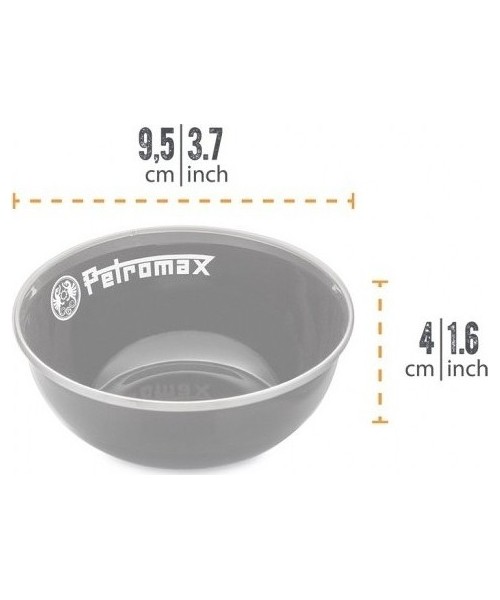 Indai : Emaliuoti dubenėliai Petromax juodi 160ml 2vnt.