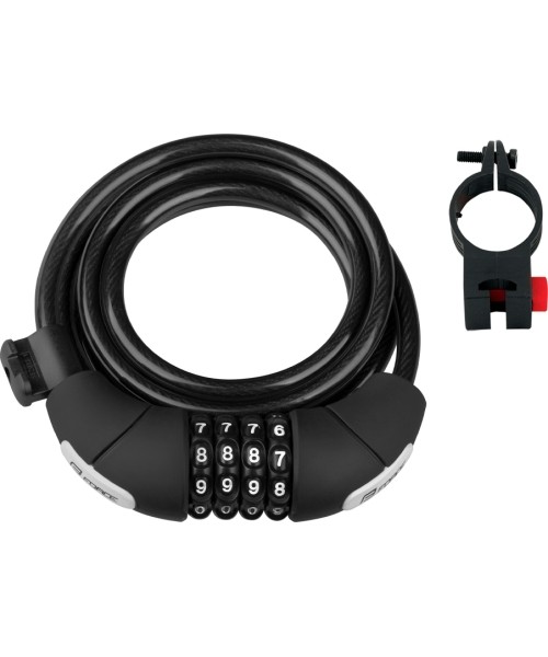 Aksesuarai bei priedai dviračiams : Spyna FORCE Lux Trosas, 180/8mm (juoda)