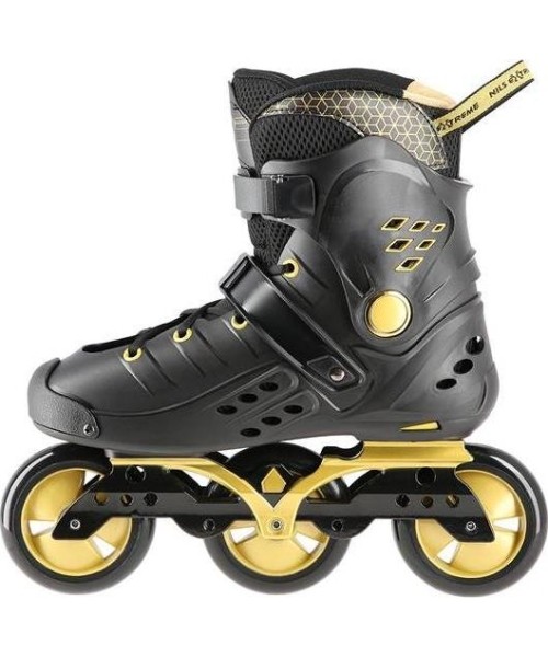 Fixed size rollers Nils Extreme: NA20006 JUODAI AUKSINĖS SLALOMO RIEDUČIŲ PAČIŪŽOS NILS EXTREME