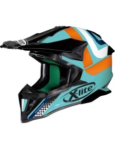 Motokroso šalmas X-Lite X-502 Best Trick, akvamarininis - Juoda / mėlyna