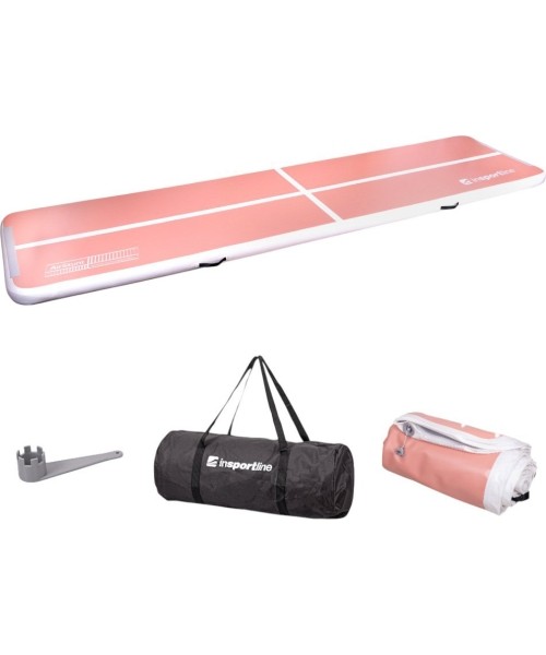 Pripučiamas gimnastikos kilimėlis inSPORTline Airstunt 500 x 100 x 10 cm Coral Pink