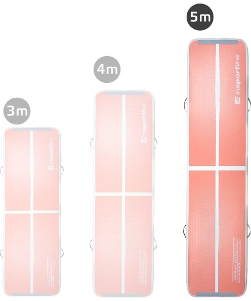 Pripučiamas gimnastikos kilimėlis inSPORTline Airstunt 500 x 100 x 10 cm Coral Pink
