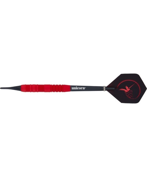 Darts Unicorn: Strėlytė Unicorn Core Plus gumuotas žalvaris raudonas – 3 vnt.