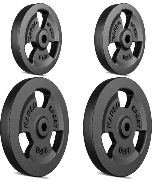 Cast Iron Weights Set Marbo, 60kg / 2x20kg + 2x10kg 