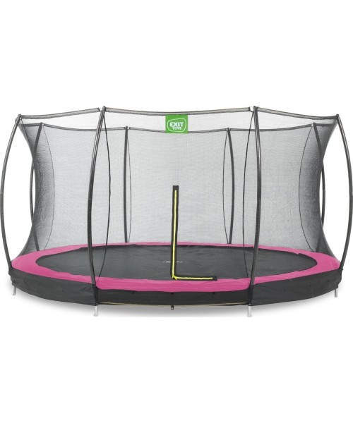Įleidžiami batutai Exit: Įkasamas batutas su tinklu Exit Silhouette 427cm - Rožinins